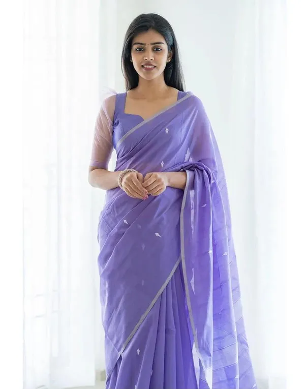 Purple_Silver_cotton_Zari_Border_Saree_For_Women