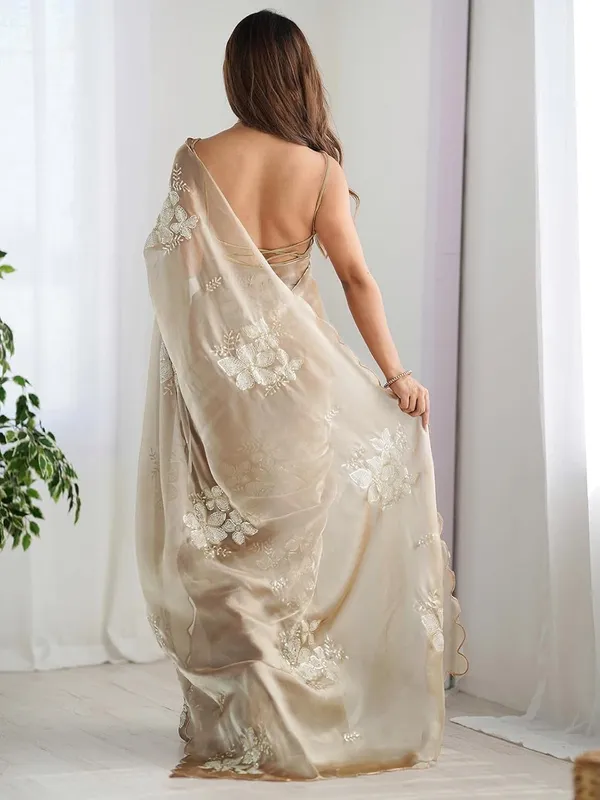 Beige_Organza_Embroidered_Floral_Saree_For_Women