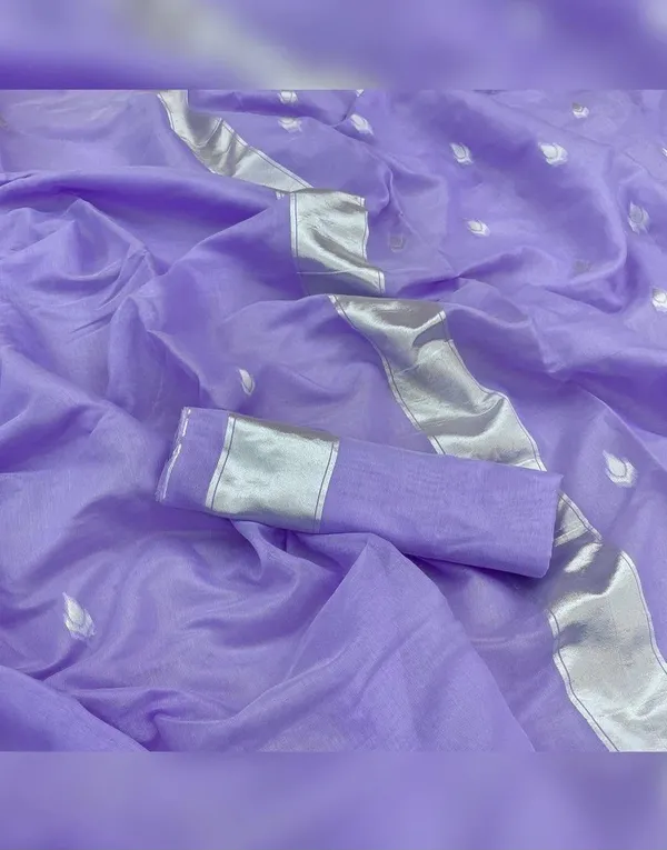 Purple_Silver_cotton_Zari_Border_Saree_For_Women