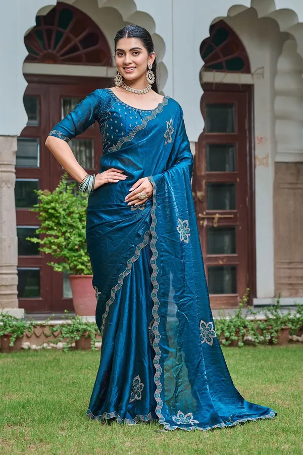 Blue_Silk_Embroidered_Saree_With_Blouse_For_Women