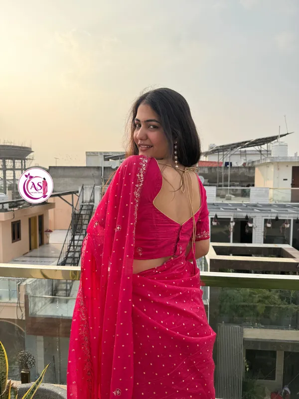 Cherry_Pink_Tissue_Silk_Daga_Pitta_Border_Saree_For_Women