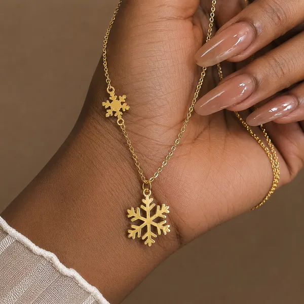 Gold-Toned_Snowflake_Pendant_Layered_Necklace