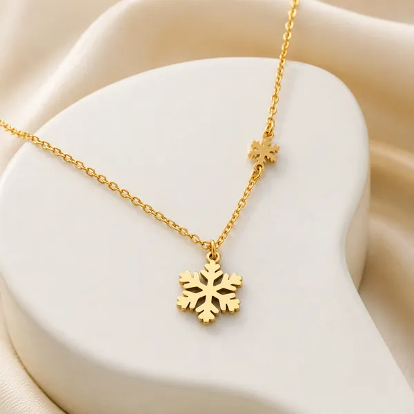 Gold-Toned_Snowflake_Pendant_Layered_Necklace