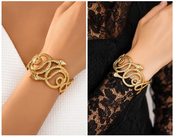 Gold-Toned_Snake_Bracelet_For_Women