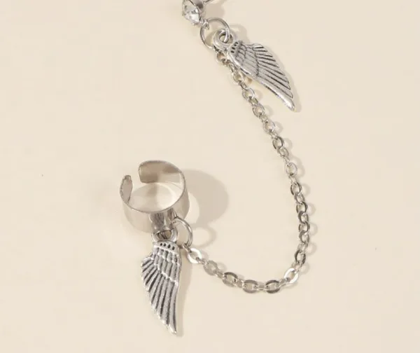 Angel_Wing_Chain_Drop_Ear_Cuff_Stud_Earrings_-_Silver