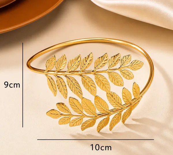 Anti_Tarnish_18K_Gold_Plated_Leaf_Armlet_Adjustable_Upper_Arm_Cuff_for_Women