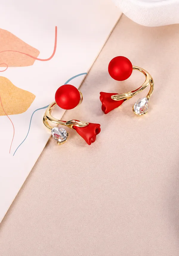 Elegant_Red_Bloom_Stud_Earrings_–_Gold_Finish_Floral_Design