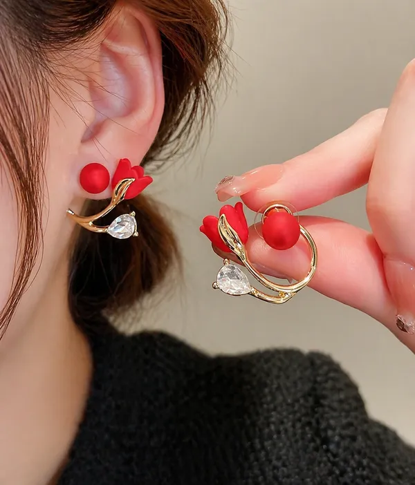 Elegant_Red_Bloom_Stud_Earrings_–_Gold_Finish_Floral_Design