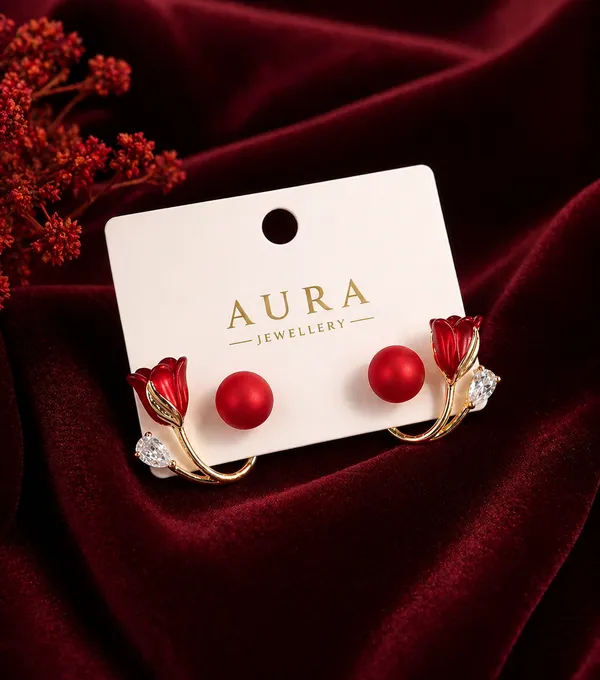 Elegant_Red_Bloom_Stud_Earrings_–_Gold_Finish_Floral_Design