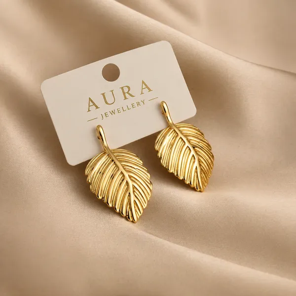 Gold-Tone_Leaf_Stud_Earrings