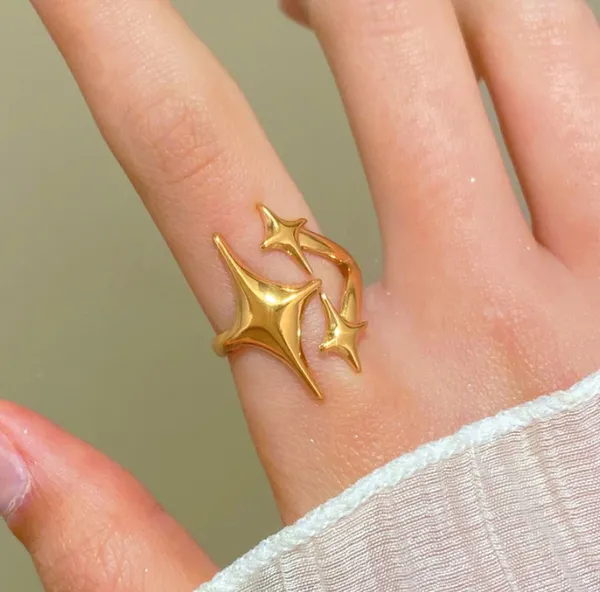 Star_And_Dolphin_Gold-Toned_Adjustable_Ring