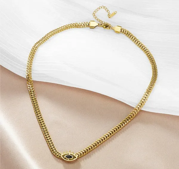 Gold-Toned_Evil_Eye_Herringbone_Chain_Necklace