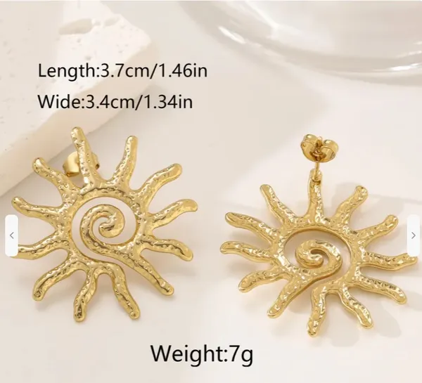 Stainless_Steel_Sun_Shaped_Earrings_-_18K_Gold_Plated