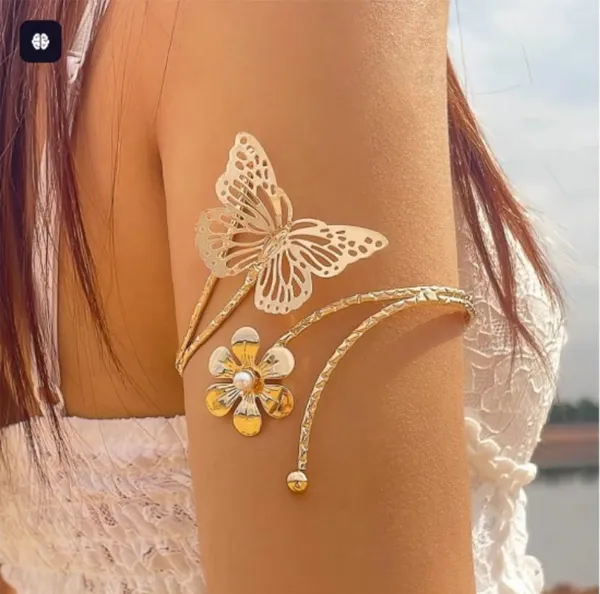 Butterfly_And_Flower_Gold_Armlet_-_Upper_Arm_Bracelet_Bangle