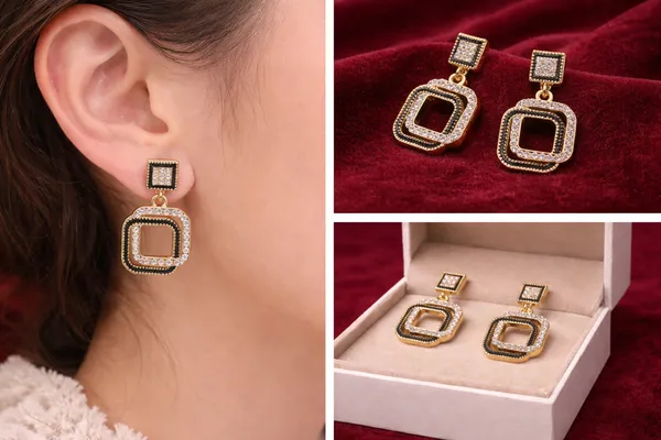 Vintage_Square_Crystal_Drop_Earrings_-_Black_And_Gold_Geometric_Design
