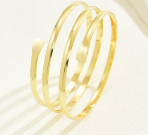 Gold-Toned_Spiral_Wrap_Armlet_Bracelet_For_Women