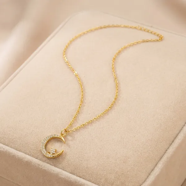 Gold-Plated_Crescent_Moon_And_Star_Pendant_Necklace_With_Crystal_Accents