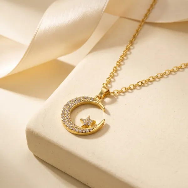 Gold-Plated_Crescent_Moon_And_Star_Pendant_Necklace_With_Crystal_Accents