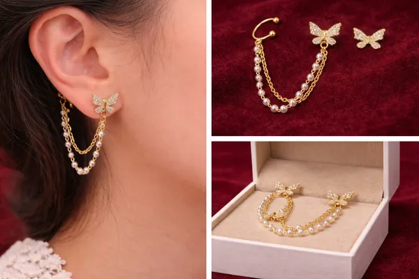 Elegant_Butterfly_Stud_Earcuff_with_Chain_Extension
