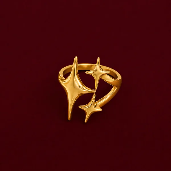 Star_And_Dolphin_Gold-Toned_Adjustable_Ring
