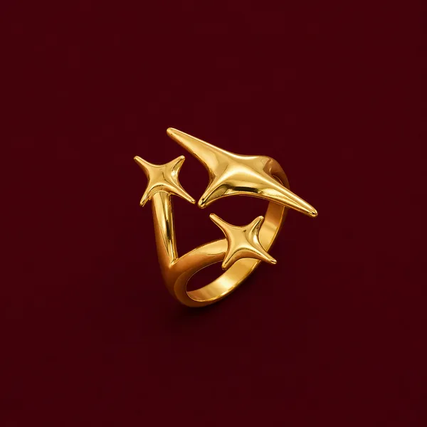 Star_And_Dolphin_Gold-Toned_Adjustable_Ring