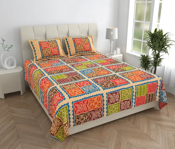 Cotton_Jaipuri_Print_Bedsheet_Set_With_Pillow_Covers
