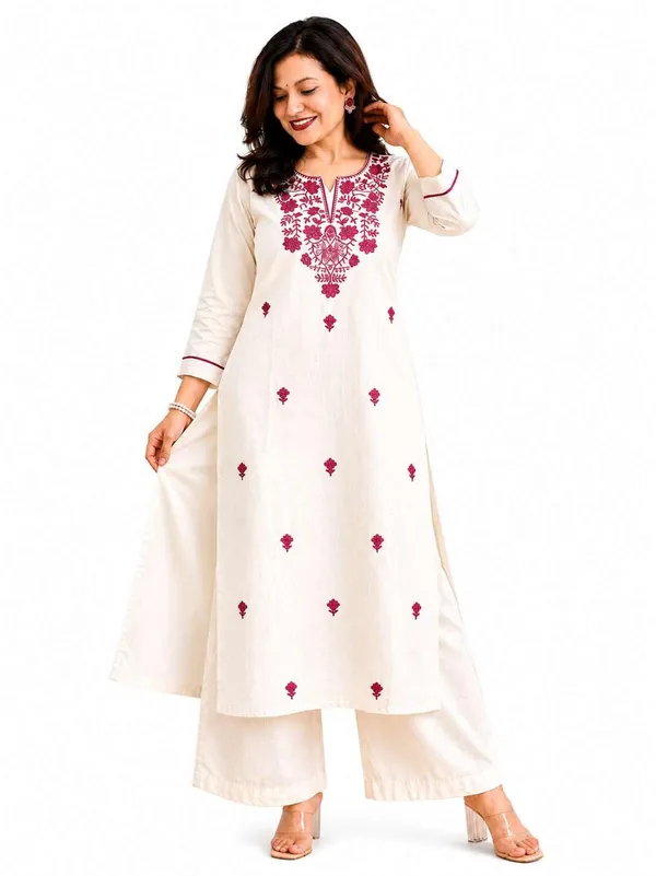 Women_S_Cotton_Embroidered_Straight_Kurti_With_Pant