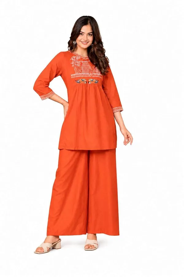 Women_S_Cotton_Embroidered_Anarkali_Kurti_With_Pant