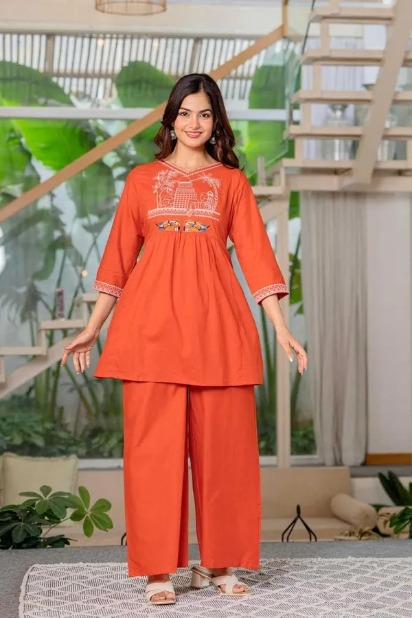 Women_S_Cotton_Embroidered_Anarkali_Kurti_With_Pant