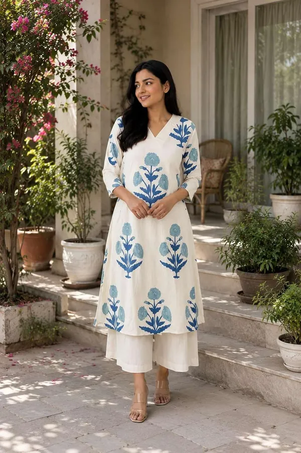 Women_S_Cotton_Kurti_With_Palazzo