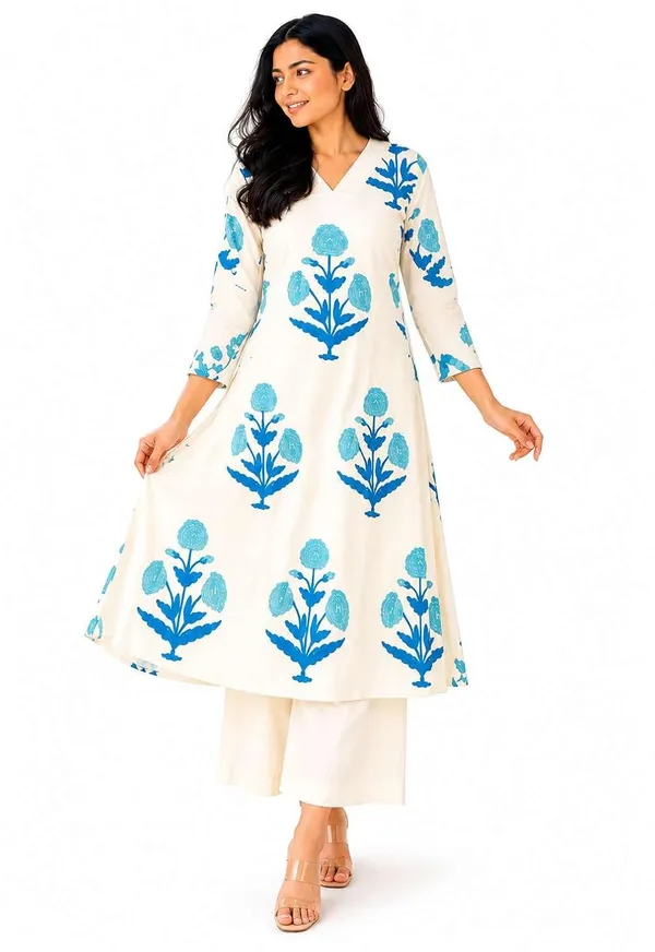 Women_S_Cotton_Kurti_With_Palazzo