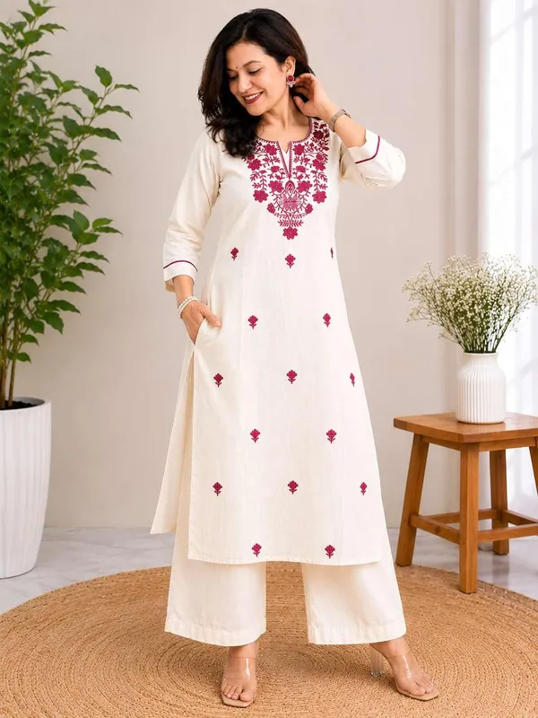 Women_S_Cotton_Embroidered_Straight_Kurti_With_Pant