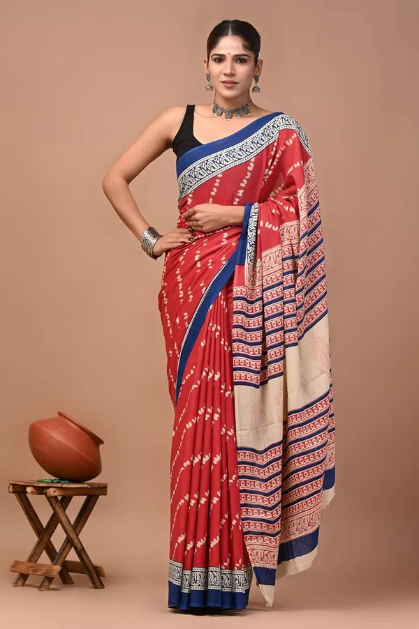 Women_S_Mulmul_Cotton_Printed_Saree_With_Blouse_Piece