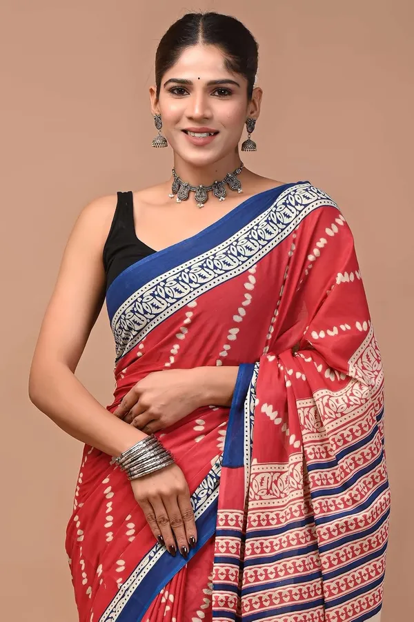 Women_S_Mulmul_Cotton_Printed_Saree_With_Blouse_Piece