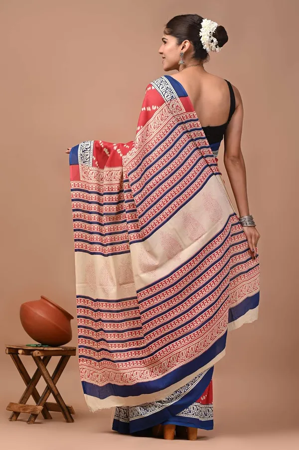 Women_S_Mulmul_Cotton_Printed_Saree_With_Blouse_Piece
