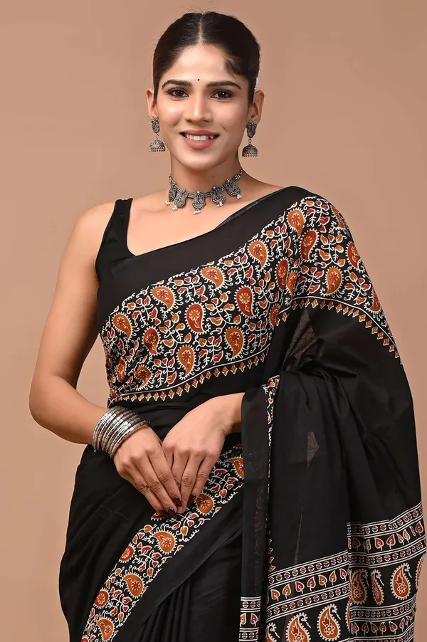 Women_S_Mulmul_Cotton_Printed_Saree_With_Blouse_Piece