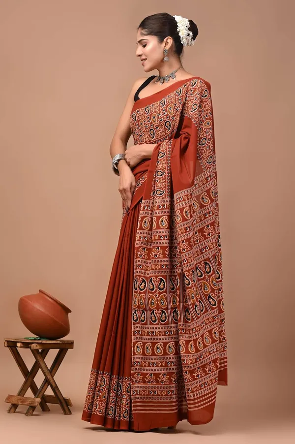 Women_S_Mulmul_Cotton_Printed_Saree_With_Blouse_Piece