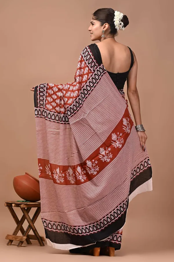 Women_S_Mulmul_Cotton_Printed_Saree_With_Blouse_Piece