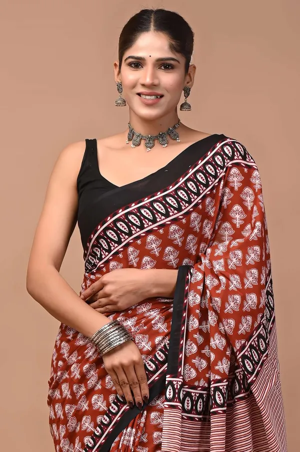 Women_S_Mulmul_Cotton_Printed_Saree_With_Blouse_Piece