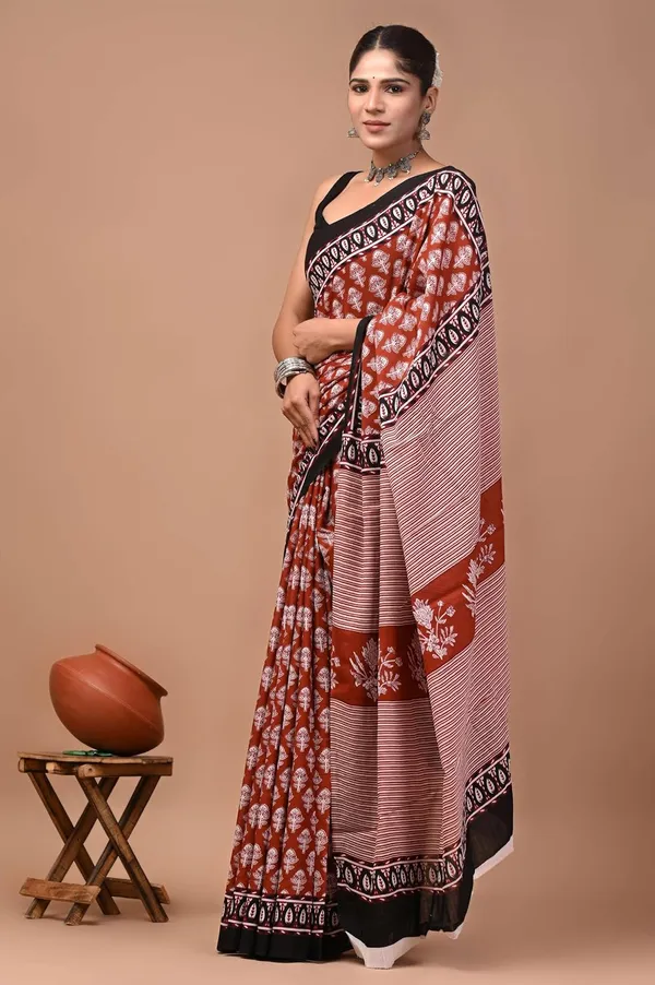 Women_S_Mulmul_Cotton_Printed_Saree_With_Blouse_Piece