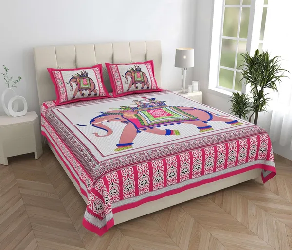 Cotton_Jaipuri_Sanganeri_Print_Bedsheet_Set_With_Pillow_Covers