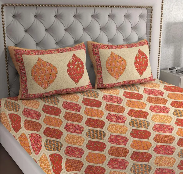Cotton_Jaipuri_Sanganeri_Print_Bedsheet_Set_With_Pillow_Covers