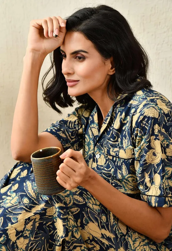 Women_S_Cotton_Floral_Printed_Lapel_Collar_Night_Suit