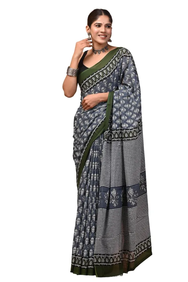 Mulmul_Cotton_Printed_Saree_With_Blouse_Piece