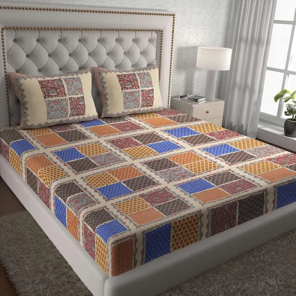 Cotton_Jaipuri_Sanganeri_Print_Bedsheet_Set_With_Pillow_Covers