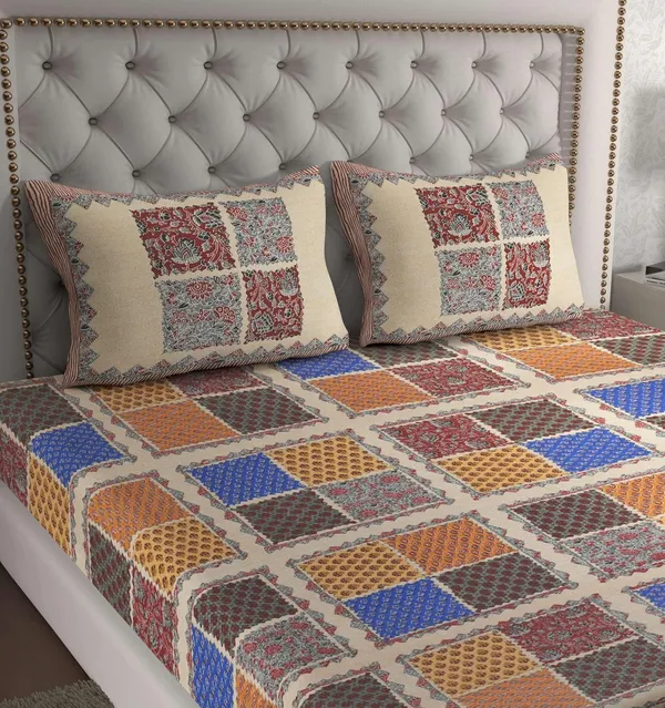 Cotton_Jaipuri_Sanganeri_Print_Bedsheet_Set_With_Pillow_Covers