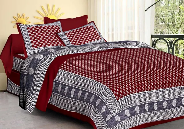 Cotton_Jaipuri_Sanganeri_Print_Bedsheet_Set_With_Pillow_Covers