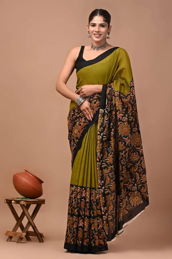 Women_S_Mulmul_Cotton_Printed_Saree_With_Blouse_Piece