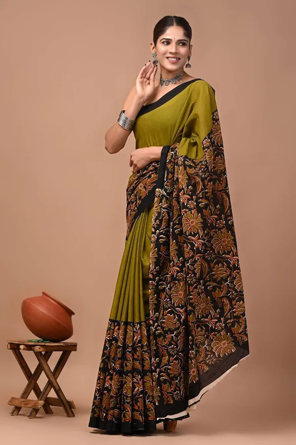 Women_S_Mulmul_Cotton_Printed_Saree_With_Blouse_Piece