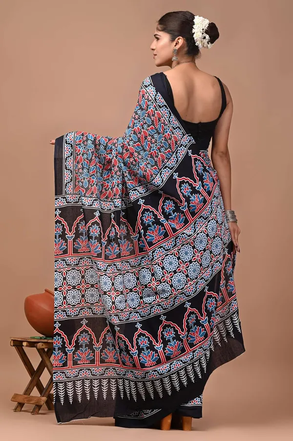 Women_S_Mulmul_Cotton_Printed_Saree_With_Blouse_Piece